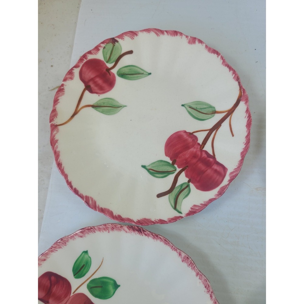 Blue Ridge Southern Pottery Bread Plate Apple Cherry Set Of 5 - Picture 6 of 8